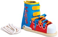 Hape veterstrik oefenschoen educatief speelgoed kleurrijk hout-2