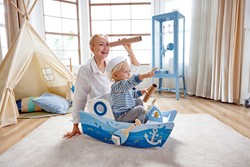 Hape bateau à bascule jouet interactif bleu confortable