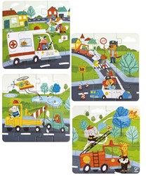 Hape puzzle véhicules de secours - puzzle en bois pour enfants
