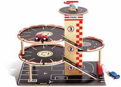 Hape garage en bois Park & Go - parking jouet avec voitures