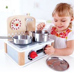 Hape speelgoed keuken en grillset - 2-in-1 speelkeuken met accessoires