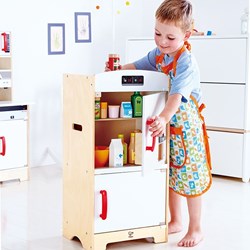 Hape kinder koelkast en vriezer - speelkeuken wit houten speelgoed