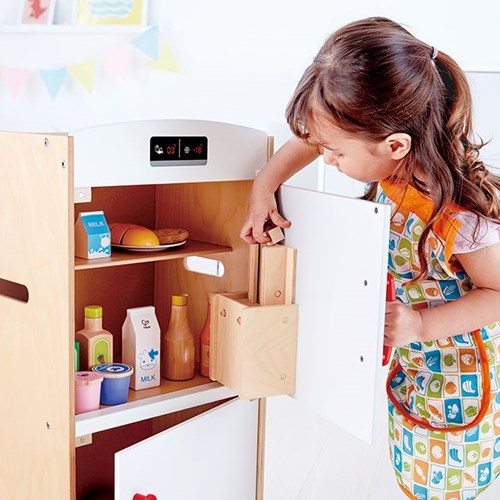Hape kinder koelkast en vriezer - speelkeuken wit houten speelgoed-3