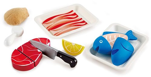 Hape keukenspeelset vlees en vis - speelgoedeten voor kinderen-2
