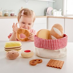 Hape broodmandje peuters speelgoed - zachte broodjes en koekjes