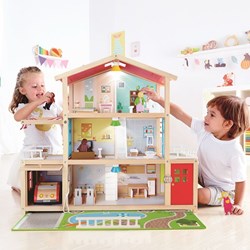 Hape poppenhuis family mansion houten speelhuis met accessoires
