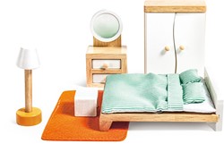 Hape Poppenhuis slaapkamer