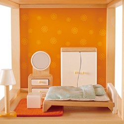 Hape chambre de poupée ensemble jouet en bois accessoires