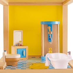 Hape salle de bain maison de poupée set en bois avec accessoires