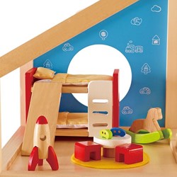 Hape poppenhuis kinderkamer houten accessoires speelgoed