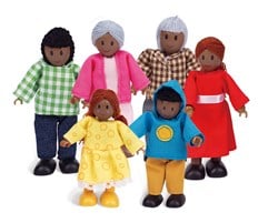 Hape Poppenhuis Familie Afrikaans - houten poppenhuispoppen set
