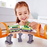 Hape circuit train bois énergie solaire jouet durable-3