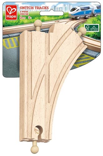 Hape rails de train en bois Y 2 pièces set d'extension jouet-2