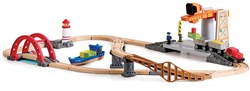 Hape Set de Transport de Fret Mer et Rail - Train et Bateau Jouet