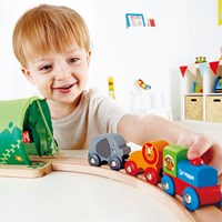 Hape train en bois set aventure jungle - jouet coloré-3