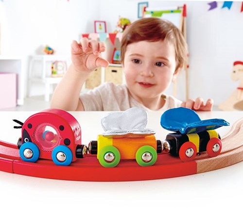 Hape train en bois Jungle Journey avec animaux pour enfants-3