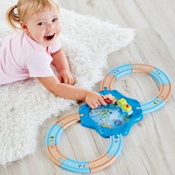 Hape train en bois océan - monde sous-marin - jouet durable