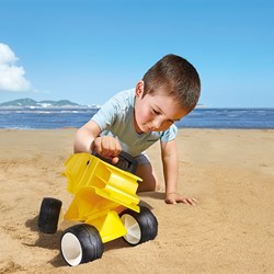 Hape kiepwagen speelgoed geel - dump truck set van 2 stuks