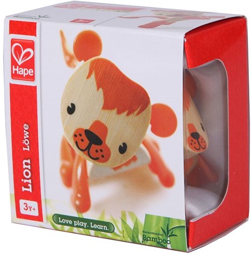Hape figurine lion en bambou - jouet animal en bois durable
