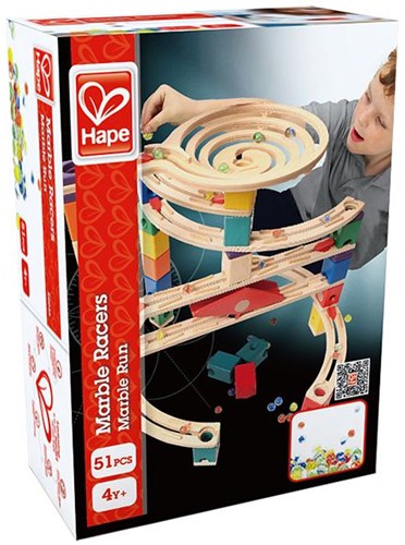 Hape Quadrilla circuit à billes set de billes - 51 pièces - jouet coloré-3