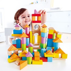 Hape blocs de construction en bois colorés jouet - 101 pièces