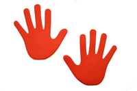 Pre-Sport hand vloermarkeringsset rood - 6 stuks - trainingsspel