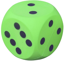 Uncoated Foam Dice - Green -