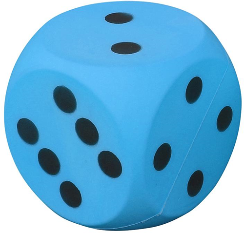 Pre-Sport dé en mousse bleu 14cm - jouet éducatif pour enfants