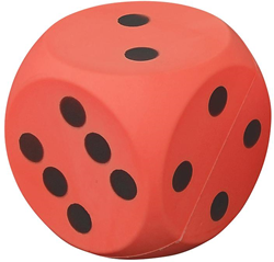 Uncoated Foam Dice - Red -