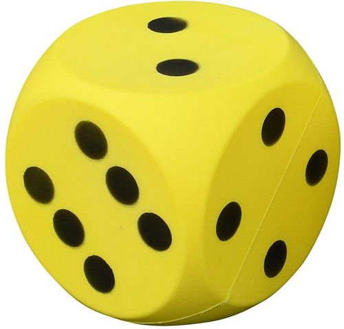 Pre-Sport schuim dobbelsteen geel educatief speelgoed 14cm
