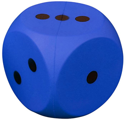 Pre-Sport foam dobbelsteen blauw - educatief speelgoed 14 cm
