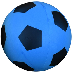 Pre-Sport foam voetbal blauw zwart 20cm - lichtgewicht speelgoedbal