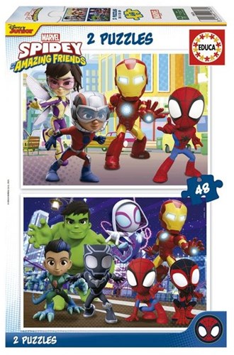 Educa puzzel Spidey & Zijn Geweldige Vrienden - 2x48 stukjes Marvel