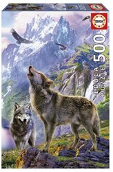 Educa puzzel 500 stukjes wolven op de rotsen dieren