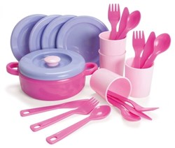 Dantoy vaisselle enfant pastel 22 pièces - set de vaisselle jouet