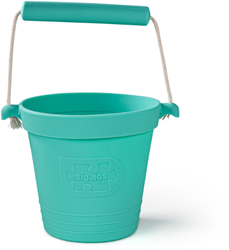 BigJigs siliconen speelgoed emmer - eggshell green zandbak strand