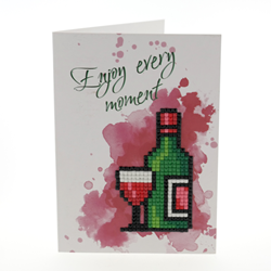 Wizardi Diamond Painting carte de vœux - kit créatif coloré avec enveloppe