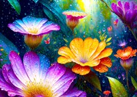 Enjoy Puzzle legpuzzel Flowers in the Rain - 1000 stukjes volwassenen