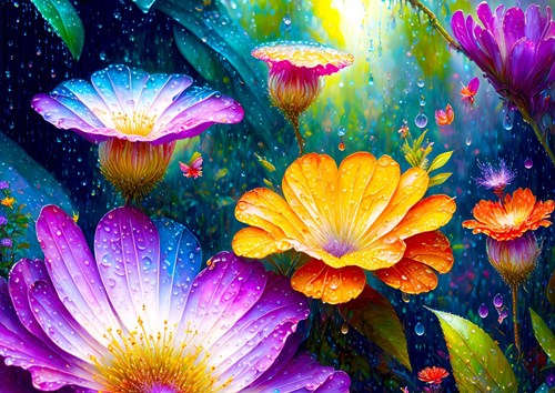 Enjoy Puzzle legpuzzel Flowers in the Rain - 1000 stukjes volwassenen