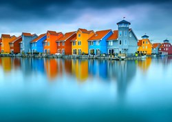 Enjoy Puzzle puzzle Groningen maisons sur l'eau Pays-Bas 1000 pièces