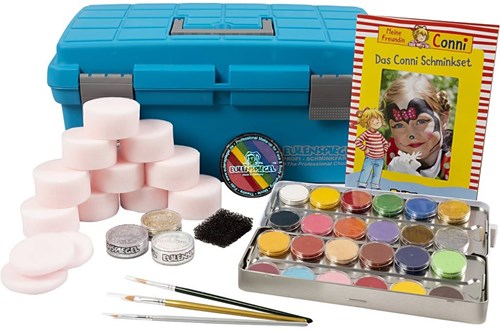 Eulenspiegel coffret maquillage starter set avec 24 couleurs et paillettes