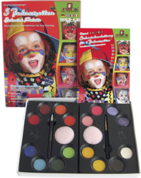 Eulenspiegel kit de maquillage à l'eau avec guide et 12 couleurs