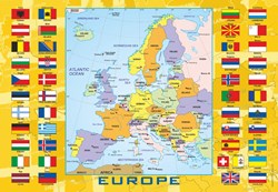 D-Toys puzzle carte de l'Europe avec drapeaux - jouet éducatif 240 pièces