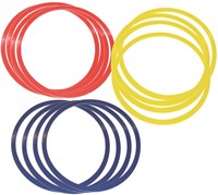 Megaform flat hoops set - 12 stuks plat speelgoed hoepels voor sport en spel