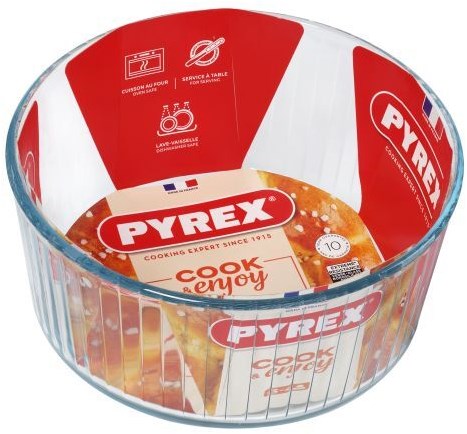 Pyrex moule à soufflé en verre 21 cm transparent plat à four-2