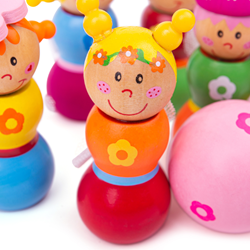 BigJigs jeu de quilles en bois fées - jeu pour enfants 7 pièces