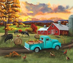 SunsOut puzzel Fall Sunset at the Barn - 550 stukjes