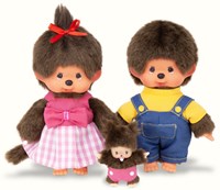 Monchhichi familie poppen set - 20cm - knuffel speelgoed