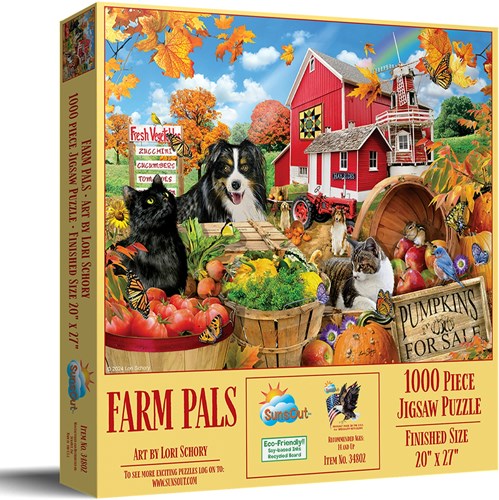 SunsOut legpuzzel boerderijvrienden 1000 stukjes puzzel plezier-2