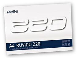 Favini tekenblok A4 ruw papier 220gr voor kunstenaars en kinderen
